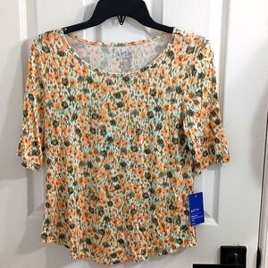 Apt. 9 Women's Multicolor Print Tee SZ  PS